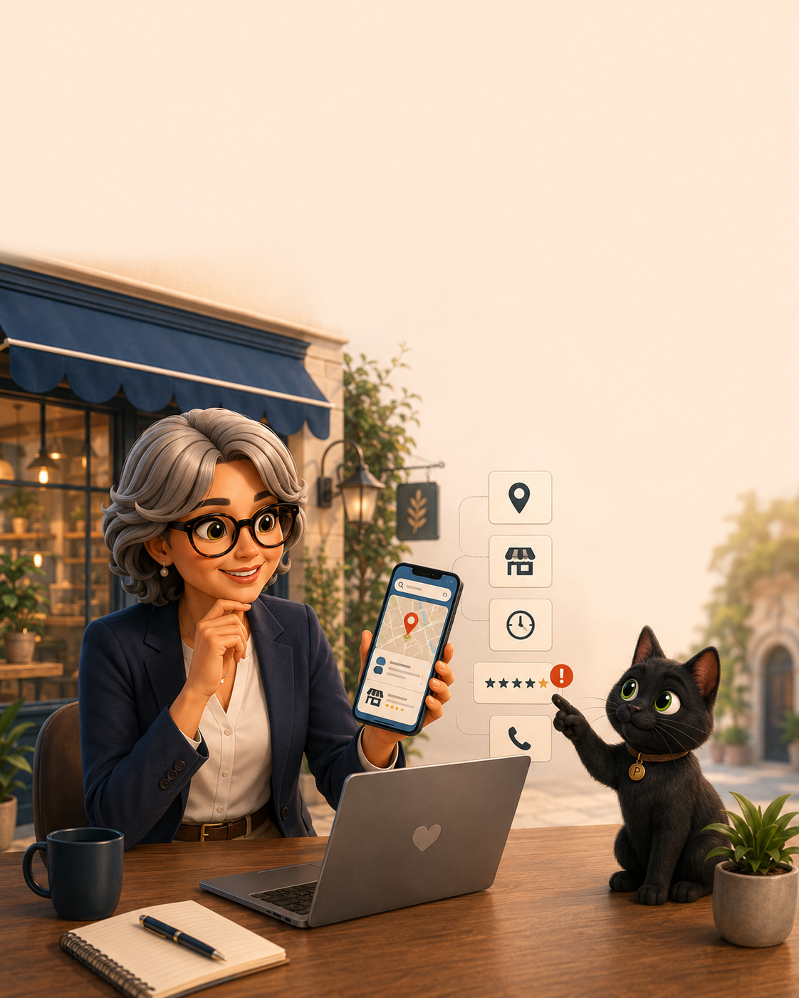 Karine et Pixel analysent le parcours numérique d’un commerce local
