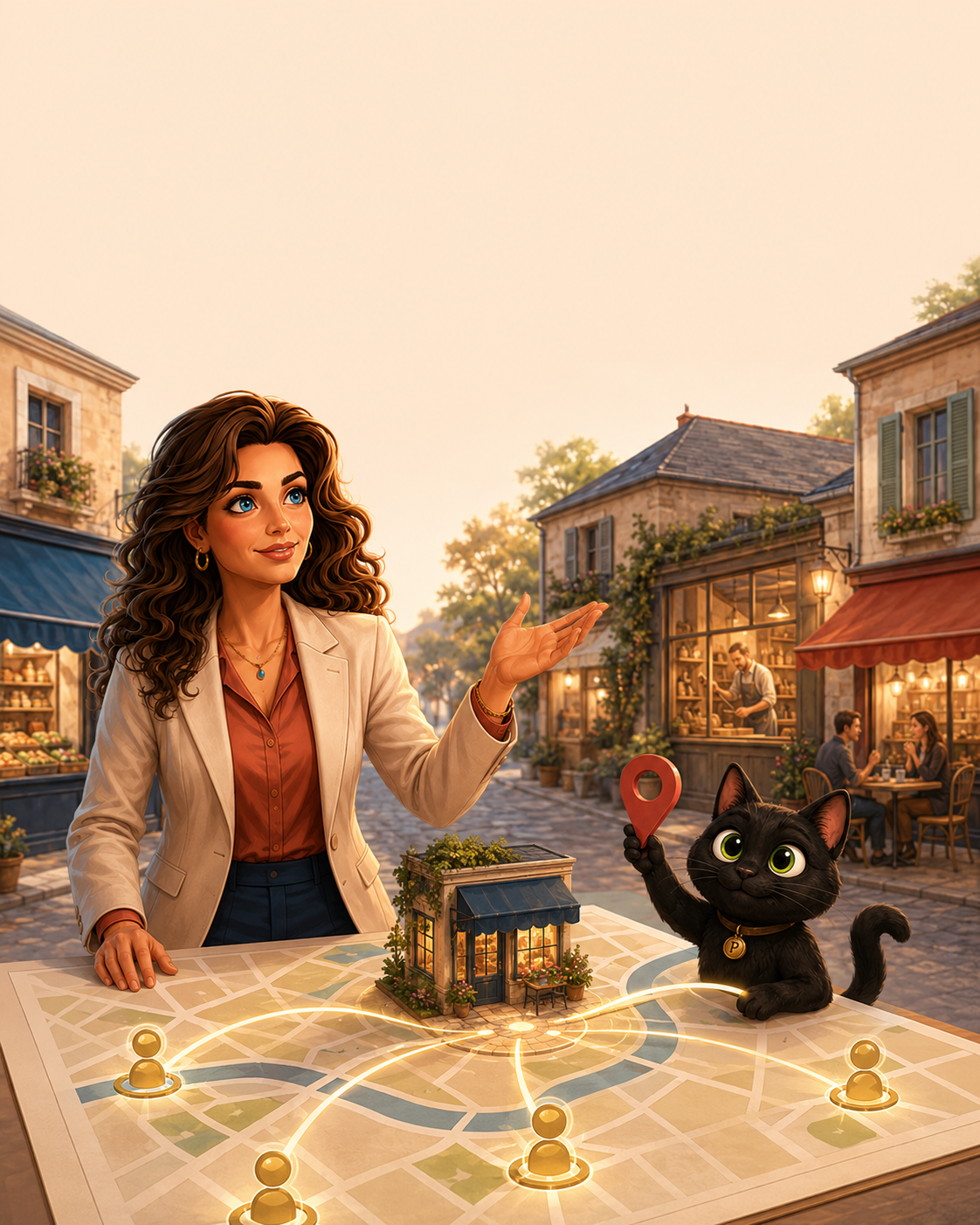 Emma et Pixel relient un commerce à ses clients sur une carte locale